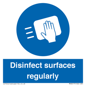 Disinfect surfaces regularly